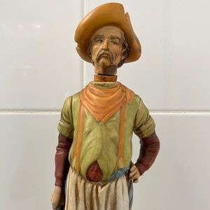 Vintage Whisky Decanter 14” Butcher Lionstone Bitteroot Porcelain Decanter 1969